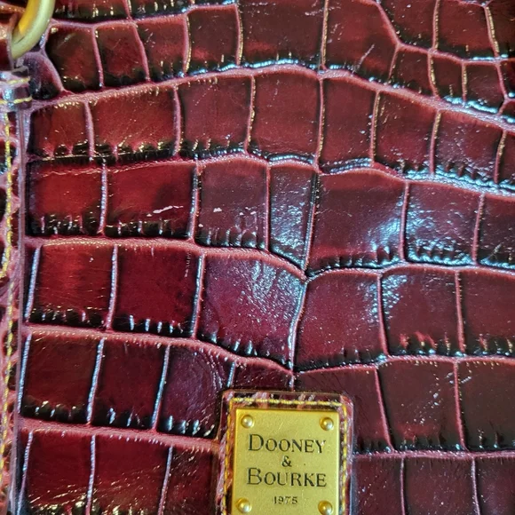 Dooney & Bourke Croco Fino Small Leather Satchel Bordeaux ~ Stunning! FINAL! - Picture 15 of 16